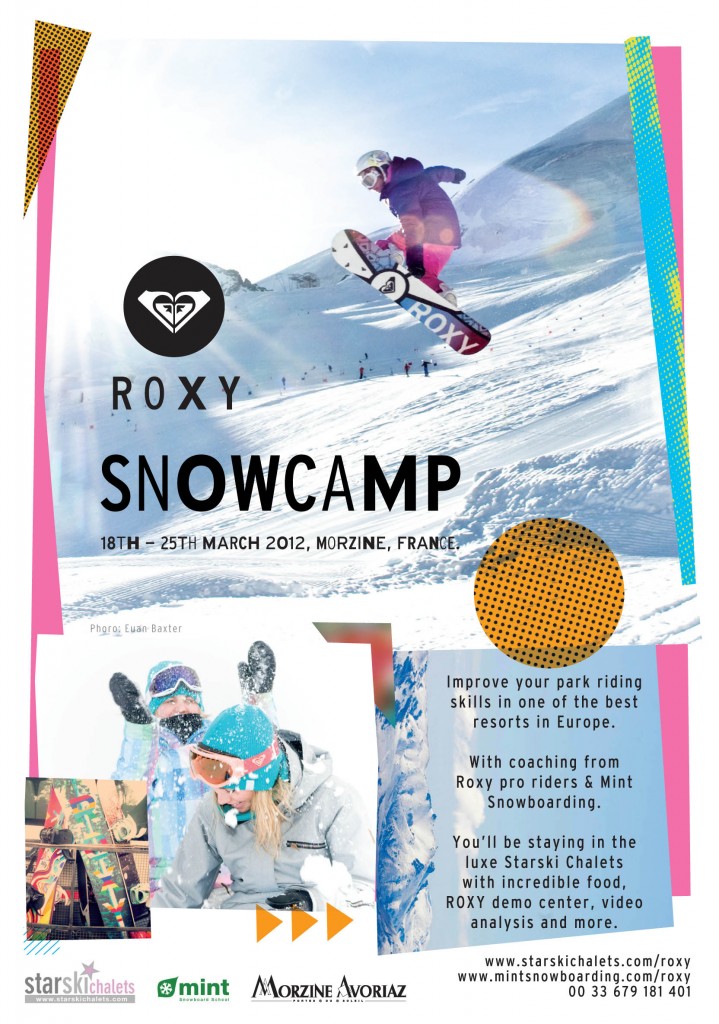 Camp de snowboard pour les filles de Roxy 2012