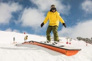 snowboarder in snowpark