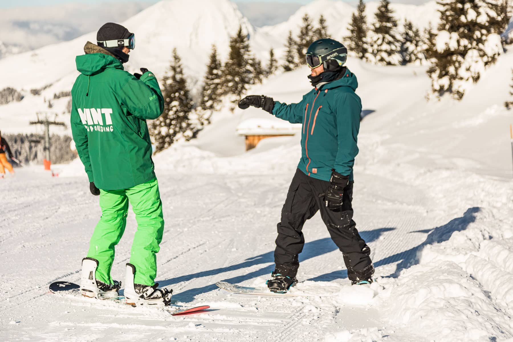 Teaching Private Snowboard Lesson