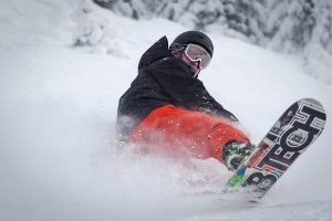 Snowboarder in the powder